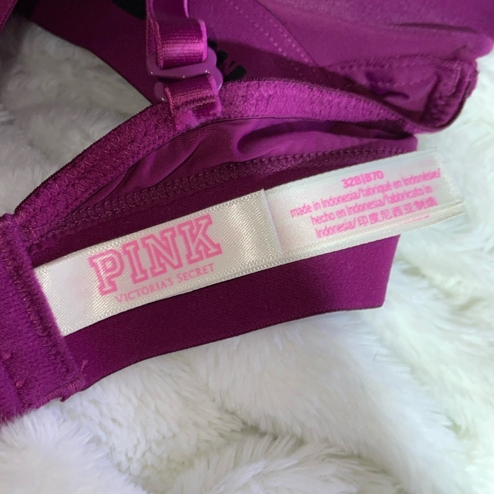 PINK Victoria's Secret Purple and Black Bra Intimates - Picture 7 of 8